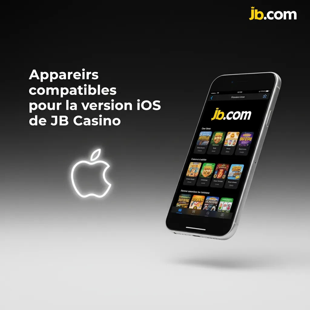 JB Casino iOS via Safari; icône sur l’écran d’accueil; compatible iPhone 11–15 et SE, iPad récents.