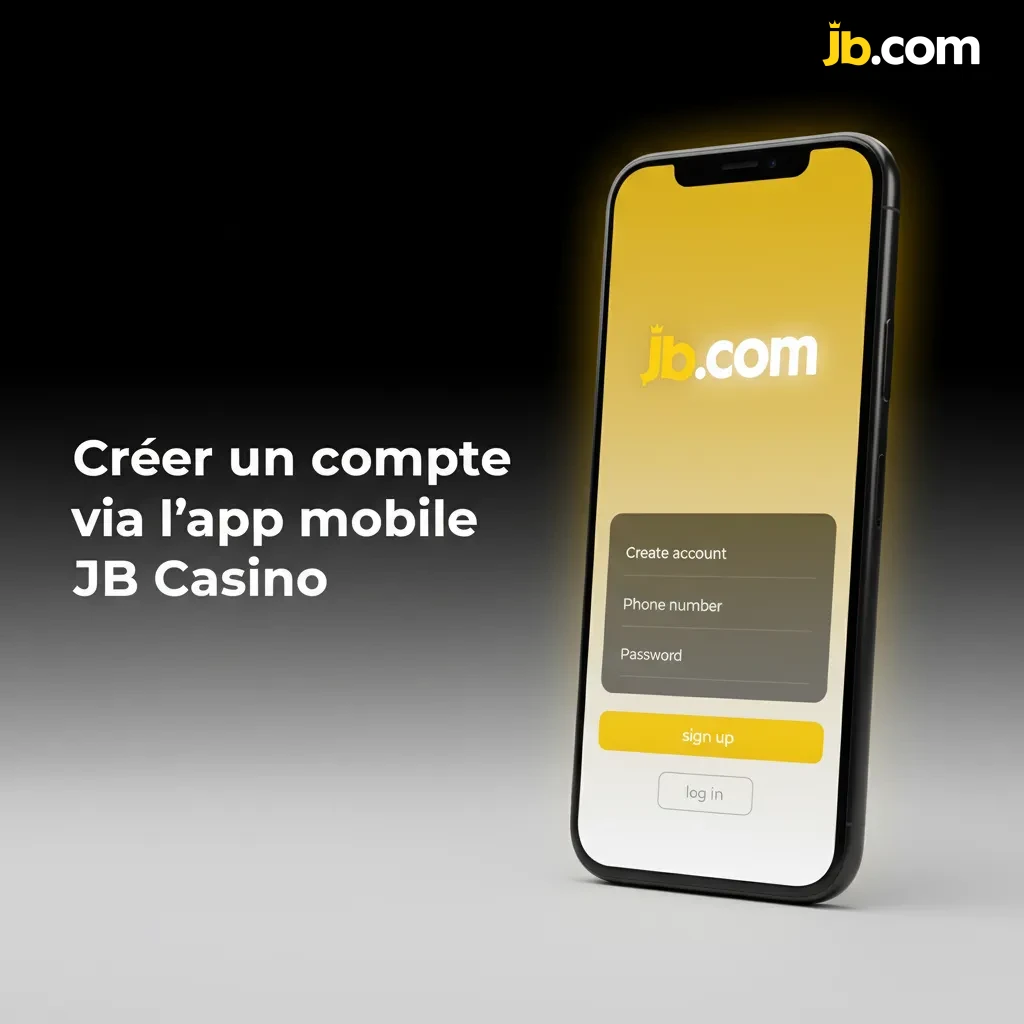 Smartphone affichant l’app JB Casino: écran d’inscription, données personnelles, vérification d’identité belge via itsme.