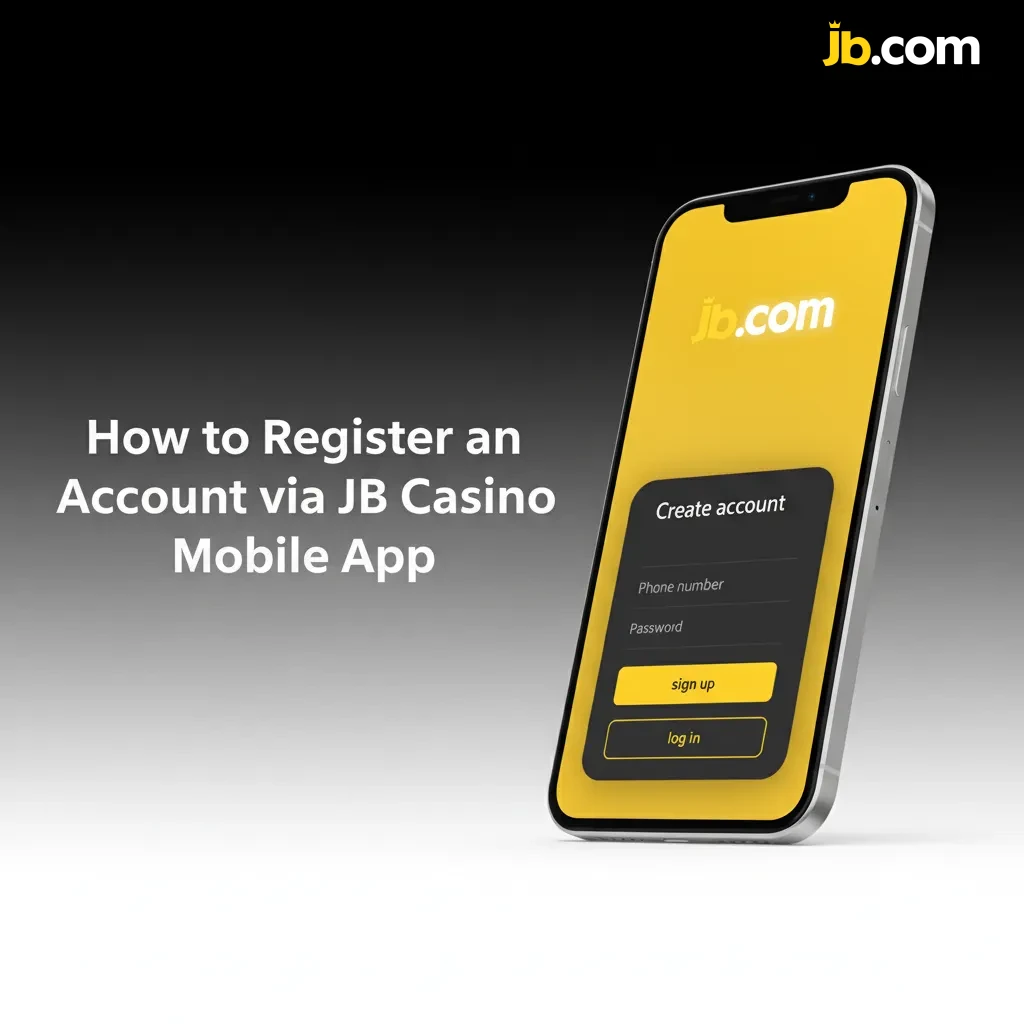 Phone showing JB Casino app signup steps: Join, enter email/phone/password, ID details, set limits, verify; 18+ Belgium