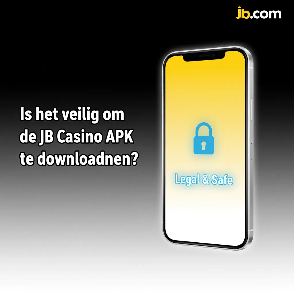JB Casino APK: smartphone met slotje en SSL-schild; officiële licentie; download via officiële site.