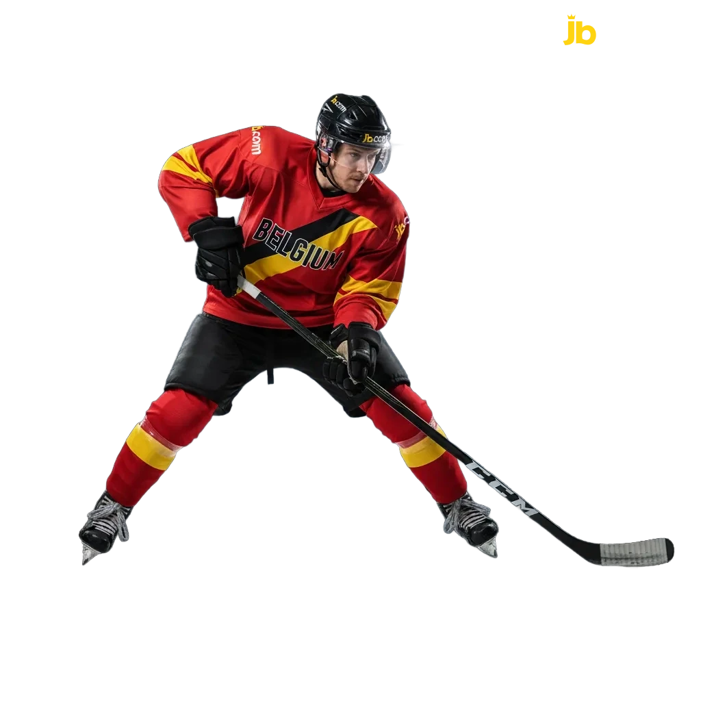 JB Casino ice hockey betting in Belgium: live and pre-match odds, moneyline, puck line, totals, player props, welcome offer.