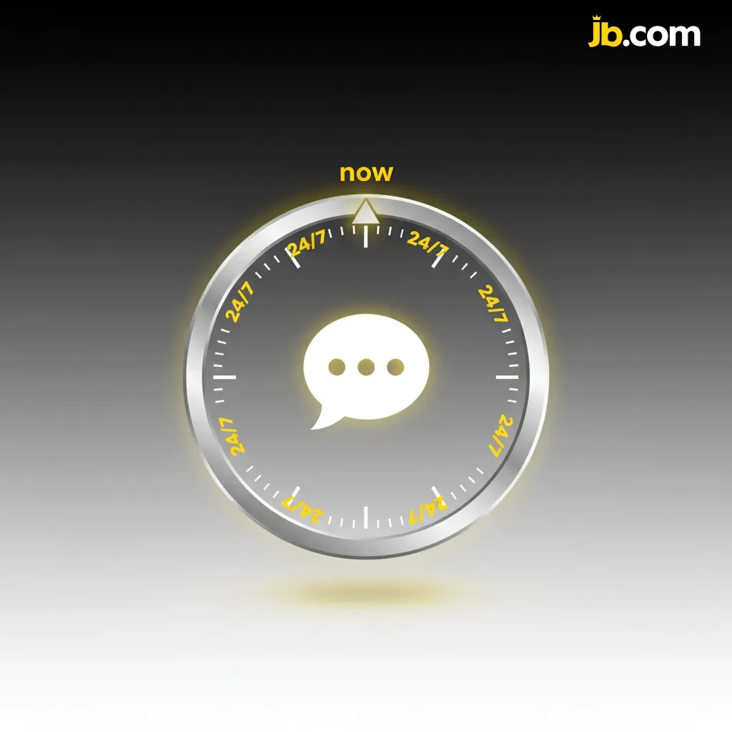 Bannière JB Casino: chat en direct 24/7, icône en bas à droite, réponses en 1–2 min sur mobile et web.