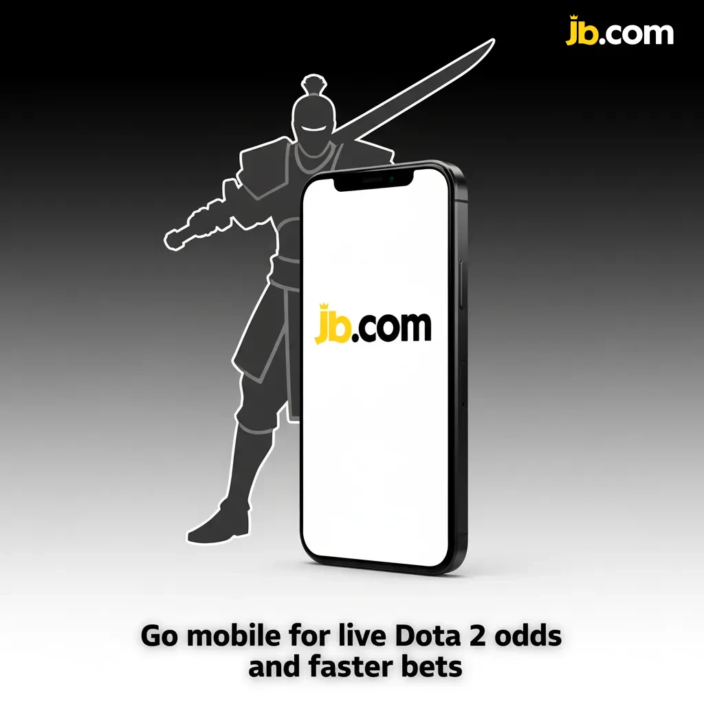 Smartphone with JB Casino app showing live Dota 2 odds and quick bet for Gaimin Gladiators vs Team Spirit.