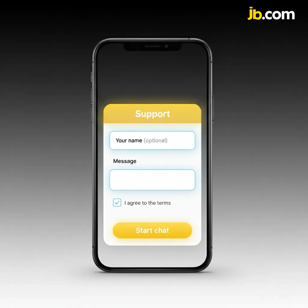 iPhone screen showing JB Casino login steps: open app, enter email and password, confirm 2FA; home screen appears.