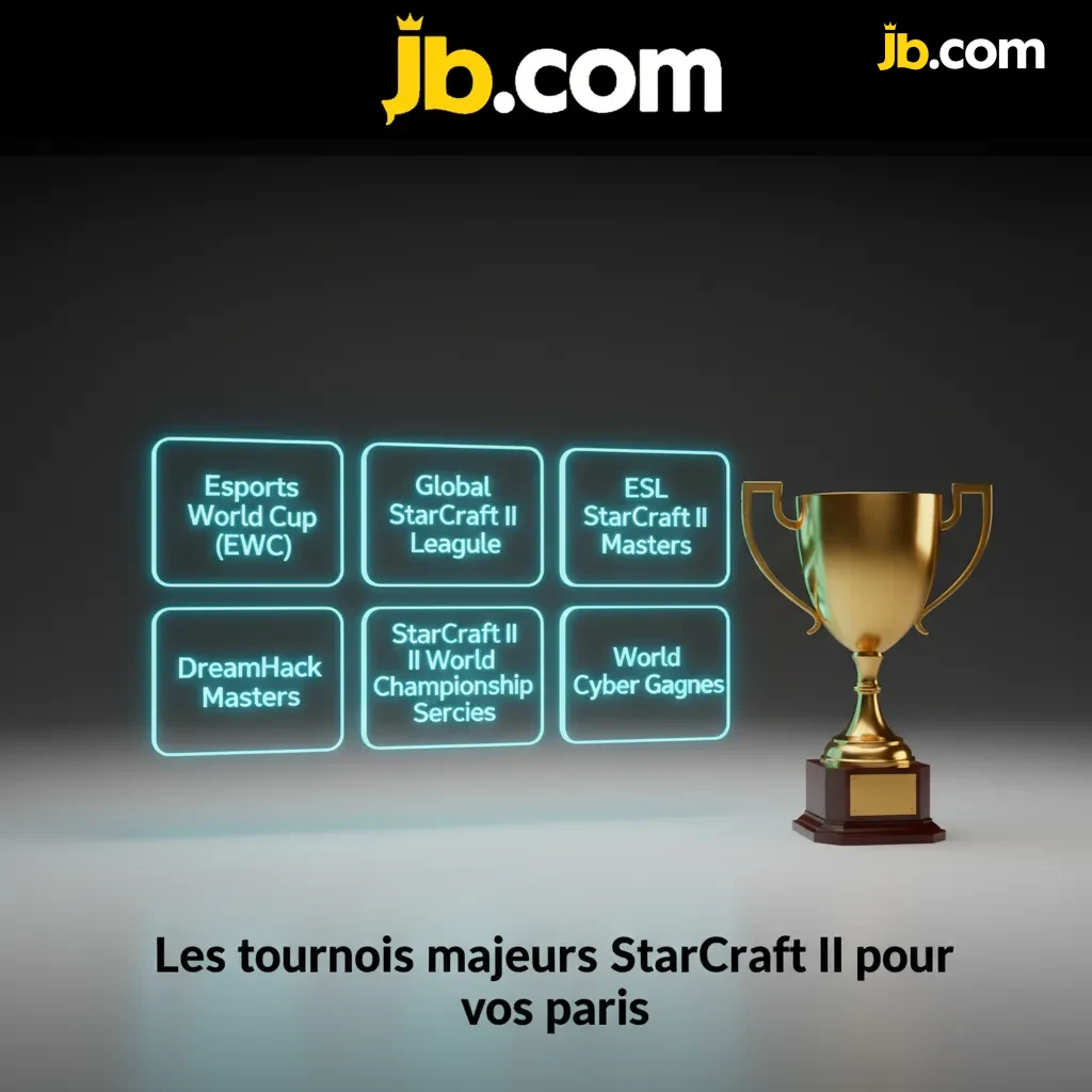 Affiche des grands tournois StarCraft II pour parier: EWC, GSL, ESL Masters, IEM Katowice, DreamHack, TSL, WTL.