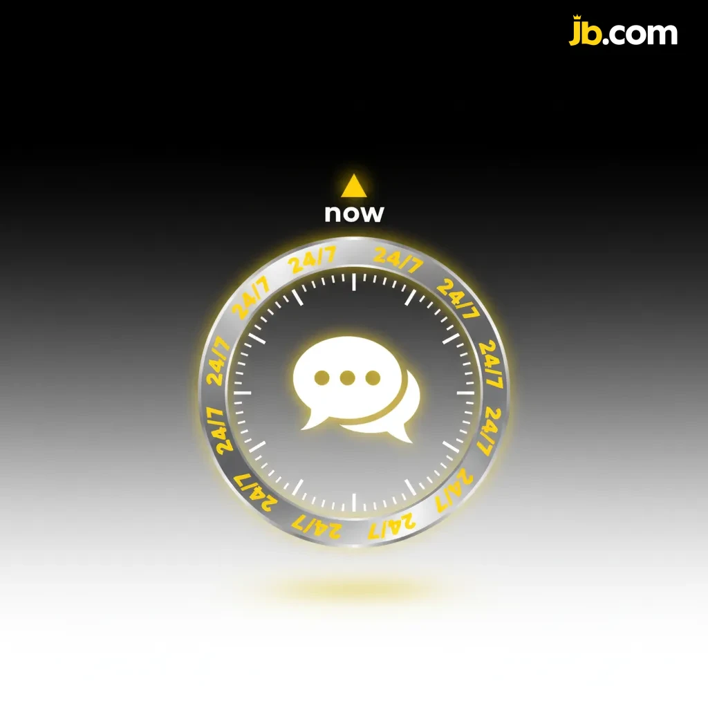 JB Casino 24/7 live chat on desktop and mobile; tap the bottom-right chat bubble for account and payment help
