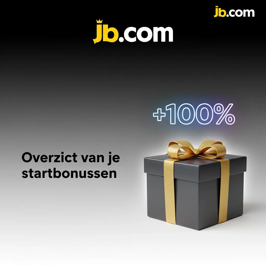 Tabel: JB Casino startbonussen. Casino en sport 100% tot $20.000; inzet 35x of 6x ≥ 1,80 binnen 30 dagen; min. storting €10.