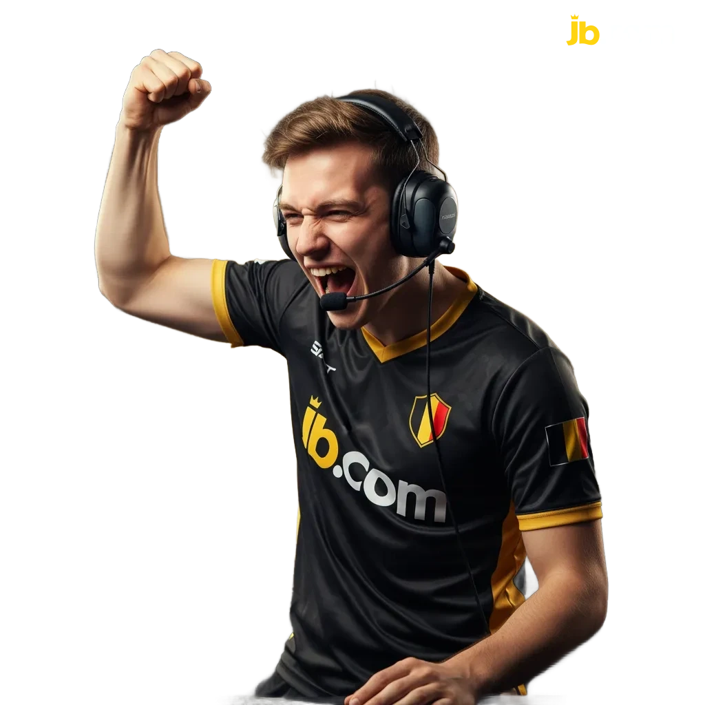 Bannière JB Casino sur les paris e-sport en Belgique, pré-match et en direct, avec appli mobile et bonus de bienvenue.