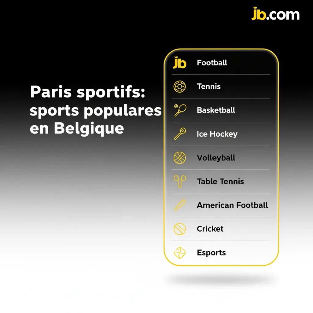 Montage de sports en Belgique (football, cyclisme, tennis, hockey sur gazon, basket) avec paris pré‑match et live