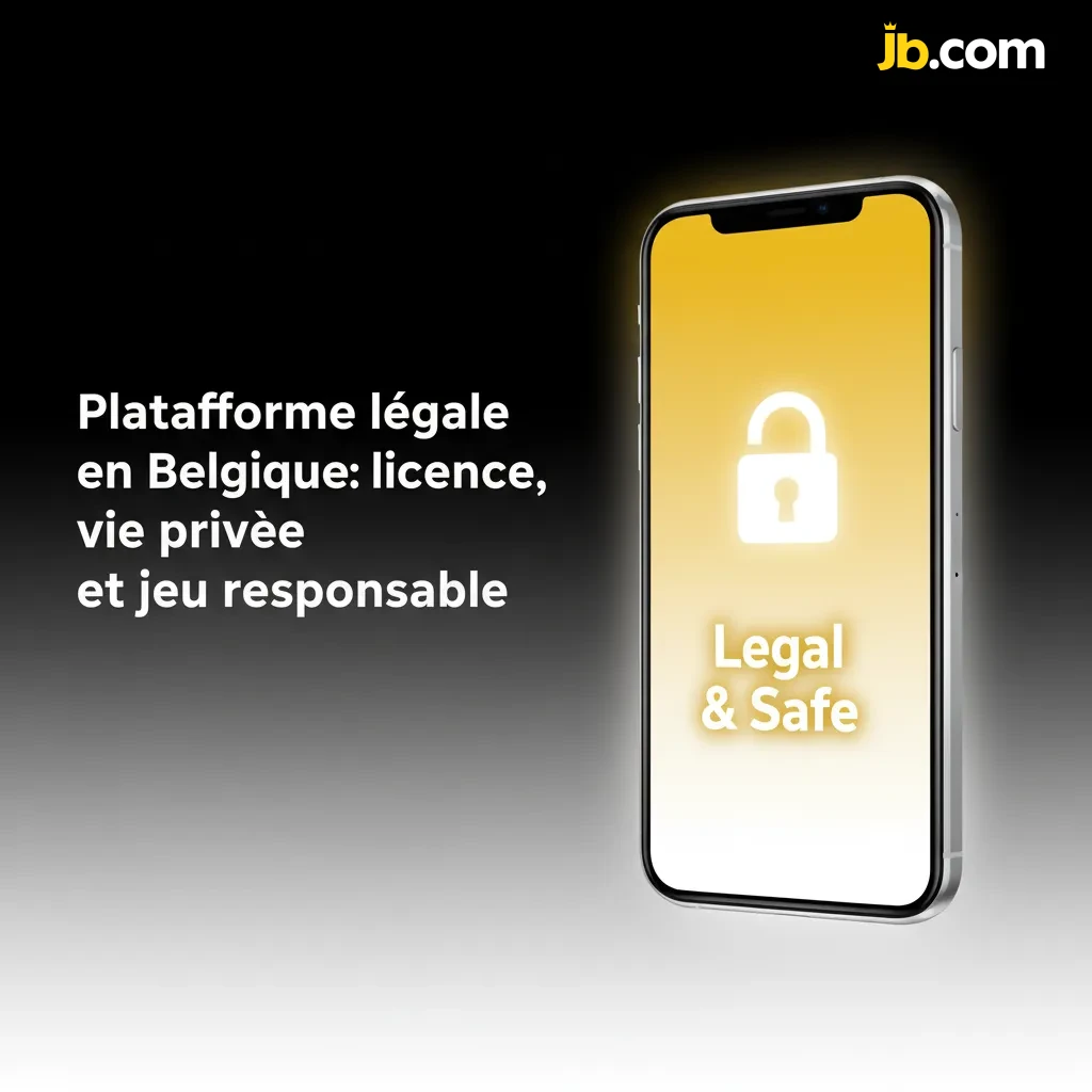 Infographie: plateforme belge légale, Commission des jeux de hasard, RGPD, sécurité, EPIS, limites, jeu responsable.