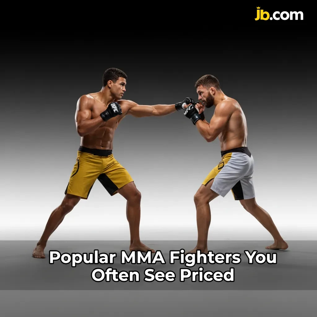 MMA fighters listed for betting on JB Casino: Alex Pereira, Islam Makhachev, Leon Edwards, Tom Aspinall, and more.