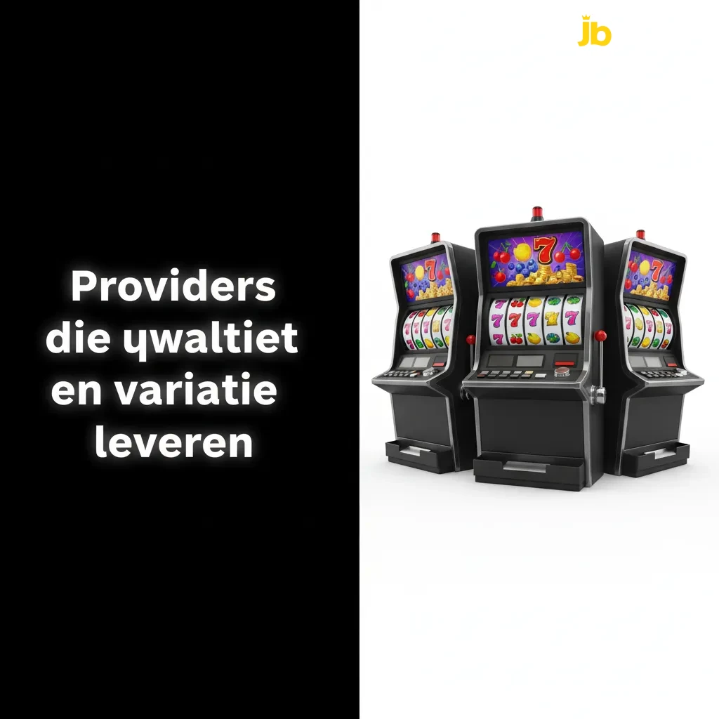 Logos van 35 gameproviders en aantallen games, zoals Pragmatic Play, Play'n GO, NetEnt, Red Tiger; variatie en kwaliteit.