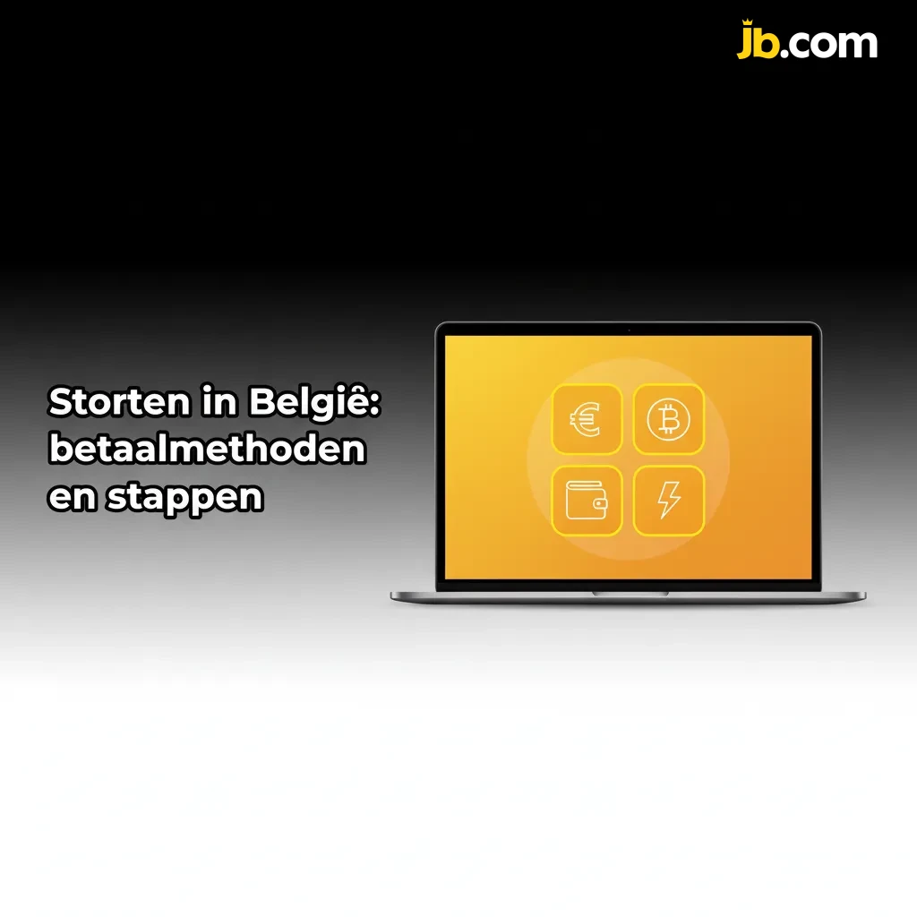 Infographic: storten in België met stappen en betaalmethoden als Bancontact, kredietkaart, overschrijving en mobiele app.