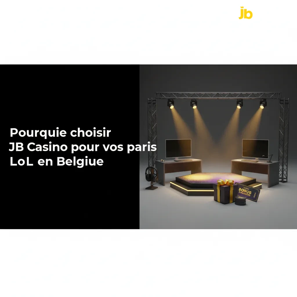 Bannière JB Casino pour paris LoL en Belgique: bonus, paiements locaux, support 24/7, cotes élevées, app mobile.