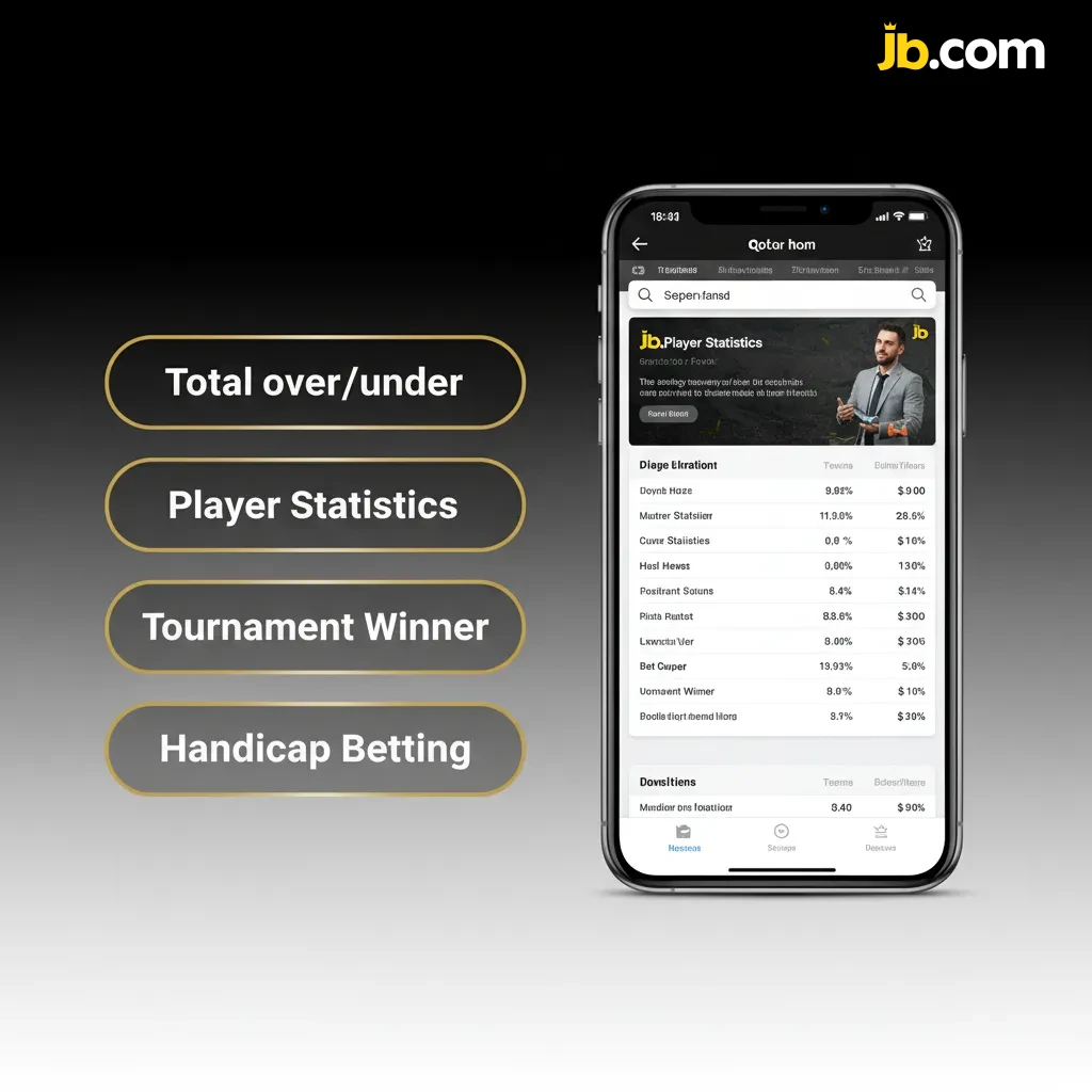 Infographic met wedtypes in JB Casino app: Single, Dubbel, Treble, Acca, Live, Systeem, Handicap, Totals, BTTS.