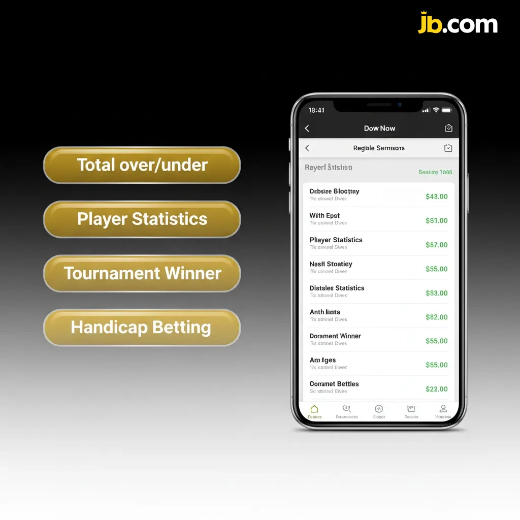 JB Casino app screen showing bet types: Single, Accumulator, System, Handicap, Over/Under, for flexible risk strategies.