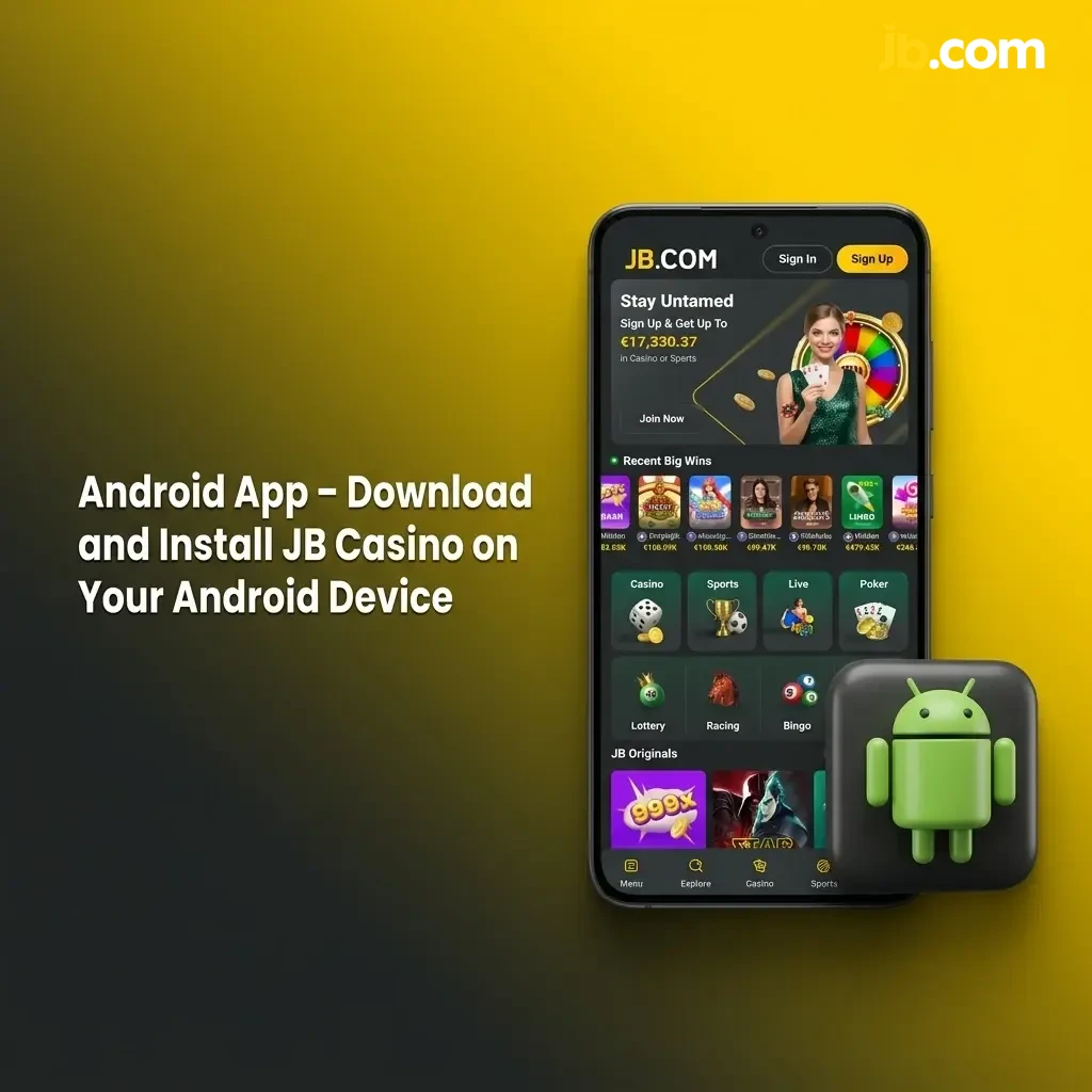 JB Casino Android app download and install guide on smartphone showing APK installation steps for Android 5.0 and later