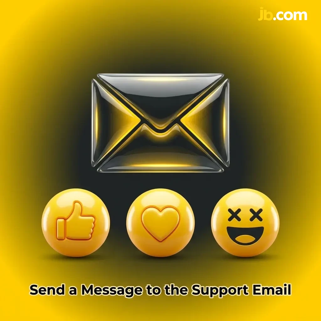 JB Casino email support contact page showing how to send a message for account verification, complaints, and bonus queries