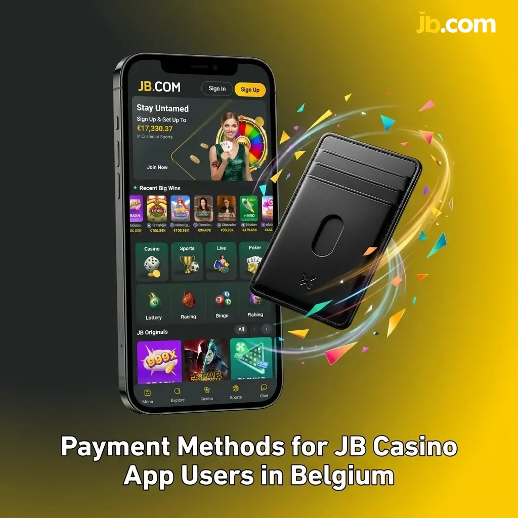 JB Casino Belgium app payment methods including Visa, Mastercard, Skrill, Neteller, PaySafeCard, SEPA and Trustly