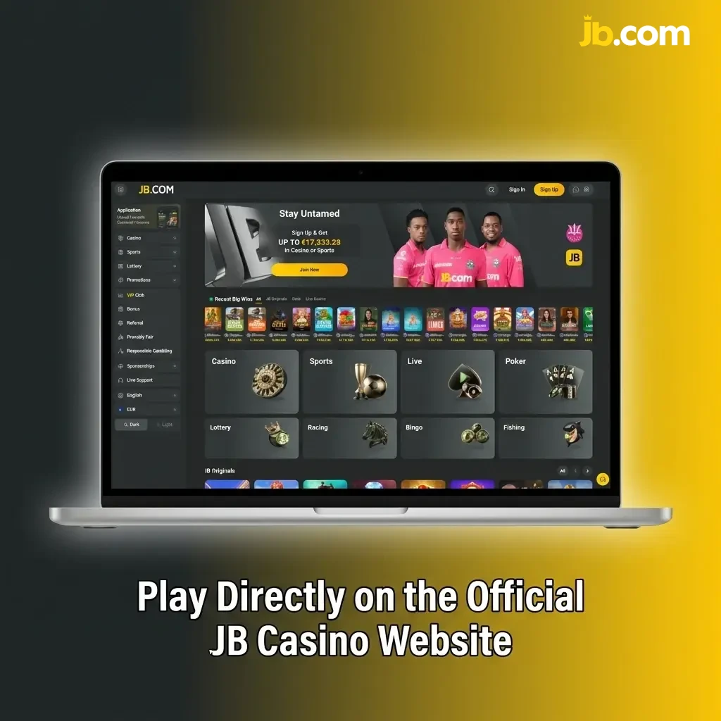 Play directly on the official JB Casino website via browser — no download needed, full access to games and betting
