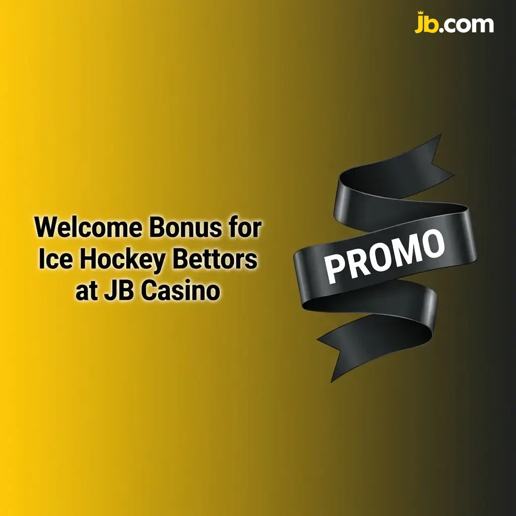 JB Casino welcome bonus for ice hockey bettors showing deposit match offer and wagering requirements for sports betting