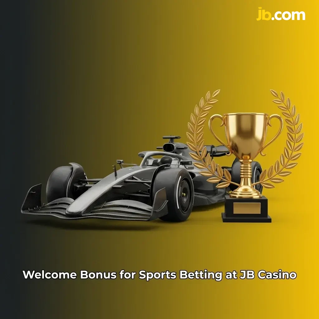 JB Casino welcome bonus for sports betting, matching first deposit for new users including Formula 1 markets