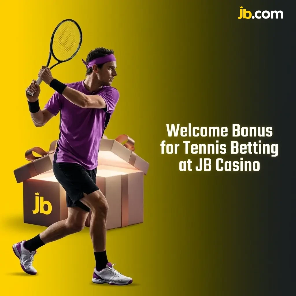 JB Casino sports welcome bonus for tennis betting, offering new users extra funds on first deposit with wagering conditions.