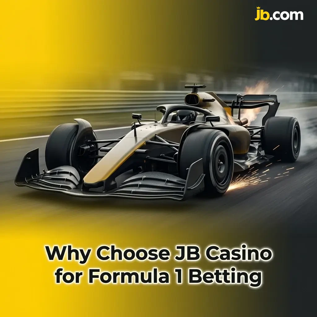 JB Casino F1 betting features including live markets, competitive odds, Belgian licence, and mobile access for Formula 1 bettors